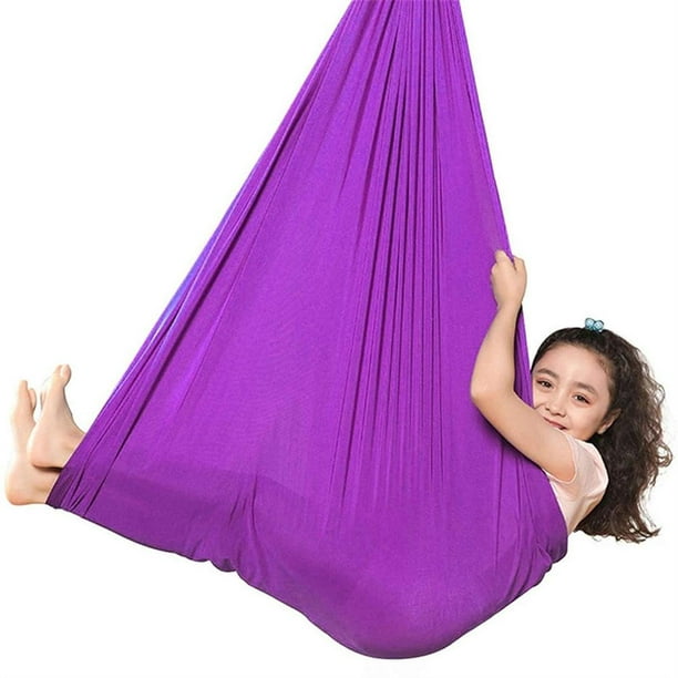 Columpio sensorial Columpio de yoga Hamaca elástica para niños para niños,  adolescentes y adultos (azul)