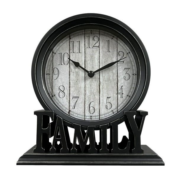 Relojes de mesa Fácil de leer Relojes de repisa decorativos familiares Sin  tictac Reloj de escritorio de estilo vintage para dormitorio Oficina Loft ,  rojo marrón C-marrón rojo perfecl Reloj de pared