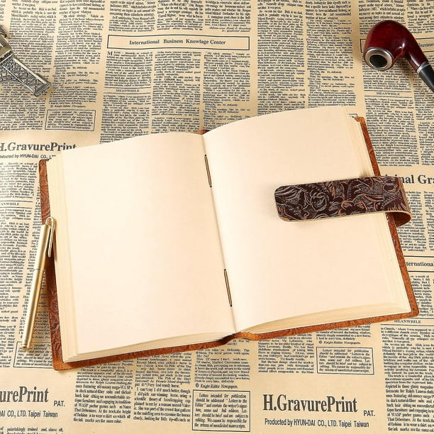  ScrodCat - Cuaderno de cuero para escribir diarios, páginas  rellenables, papel en blanco, cuero envejecido, encuadernado a mano, diario  de viaje, libro de bloqueo (flor izquierda) (caballo claro, B5):  0708311990187: Productos