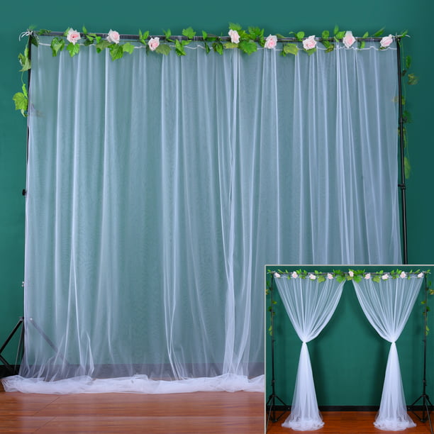 Cortinas blancas de fondo para fiestas de boda, cortinas de fondo de  fotografía.
