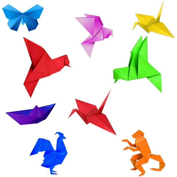 Papel de origami para niños de doble cara - Paquete de 100 hojas - 10  pulgadas de colores vibrantes Paquetes de papel de origami - 100 hojas  Origami para niños Cuadrados de