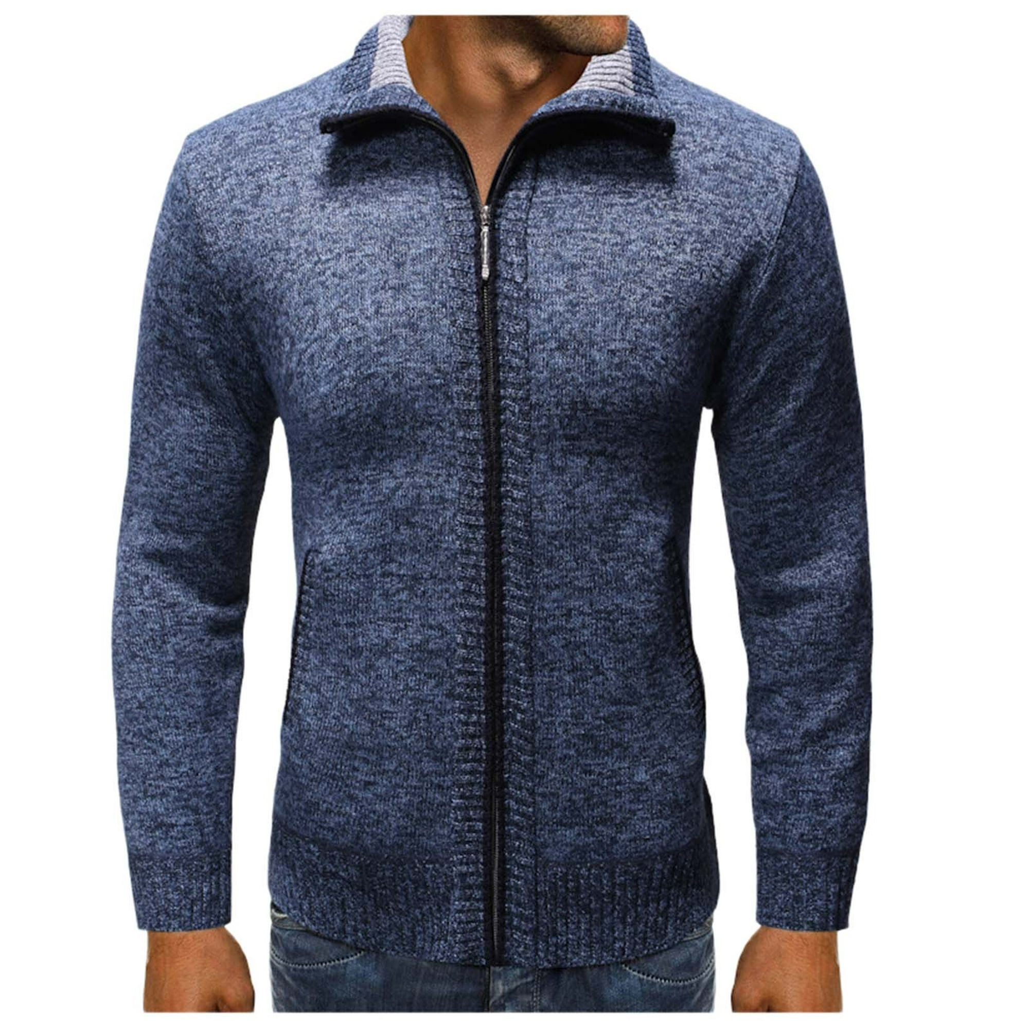 Gibobby Suéter cárdigan hombre Chaqueta de Punto con Cremallera Completa  para Hombre, Informal, con Gibobby