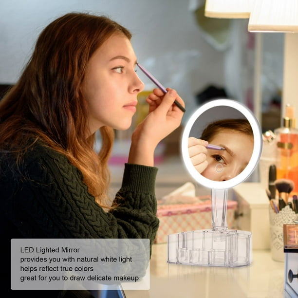 Espejo de tocador con luces, espejo de maquillaje iluminado, espejo de  aumento portátil 10X Meidong Makeup Mirror-8