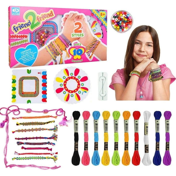 CHMMY Kit para Hacer Pulseras Niña, Kit de Manualidades para Niños Conjunto  de Cuerdas de Colores Conjuntos de Manualidades para Niños 6 7 8 9 10 11 12  Años Regalo : : Juguetes y juegos