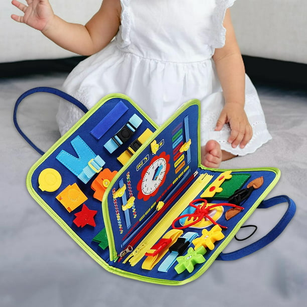 Tabla de actividades para niños pequeños, juguetes Montessori, libro  ocupado para niños de 1, 2, 3, 4 años, actividades de aprendizaje  preescolar con