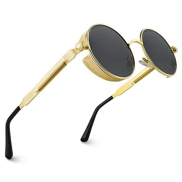 Gafas de sol polarizadas para hombres y mujeres, protección de  moda, gafas de sol clásicas con marco redondo (amarillo, talla única) :  Ropa, Zapatos y Joyería
