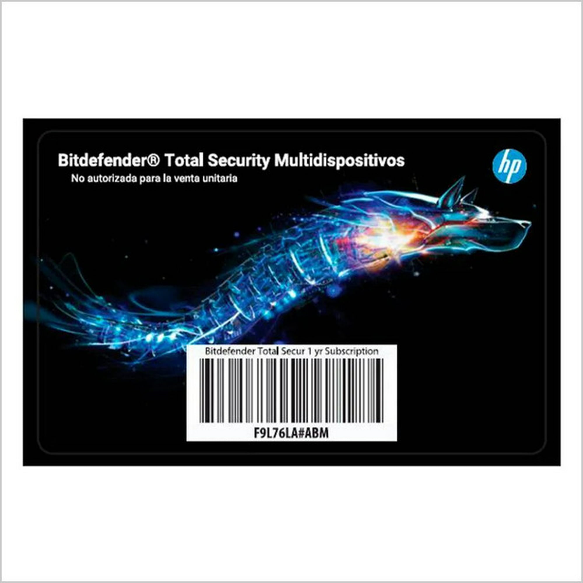 Antivirus HP BITDEFENDER TOTAL SECURITY, 1 AÑO (F9L76LA) | Walmart en línea