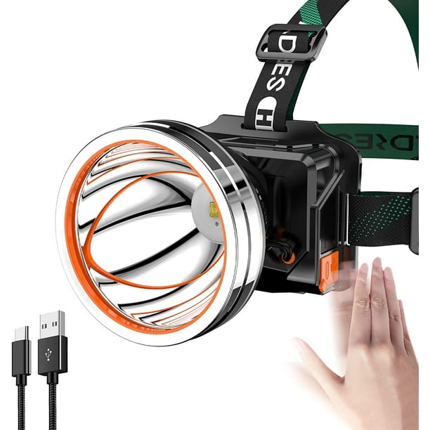 Linterna frontal LED de alta potencia con sensor de movimiento para adultos  súper brillante, resistente al agua, para caza al aire libre, linterna  portátil para pesca, camping, senderismo, correr XianweiShao 8390615101806