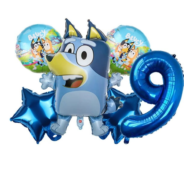 Globo Bluey Tema De Dibujos Animados De Película De Aluminio Perro Azul  Profesor Inglés Personaje Juguete Decorativo Fiesta De Cumpleaños  Suministros