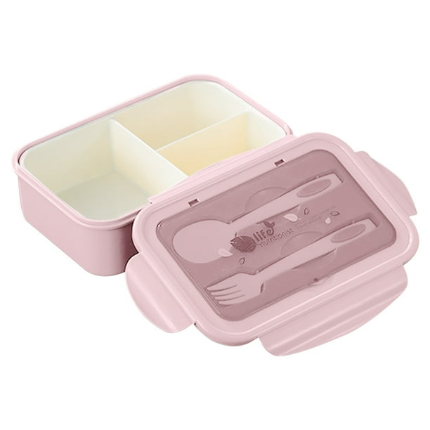 Tupper lunch box de 3 compartimentos con tenedor y mini recipiente, Moda  de Mujer