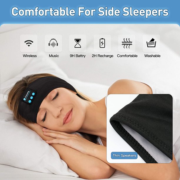 Diadema Bluetooth Para Dormir, Auriculares Inalámbricos V5.