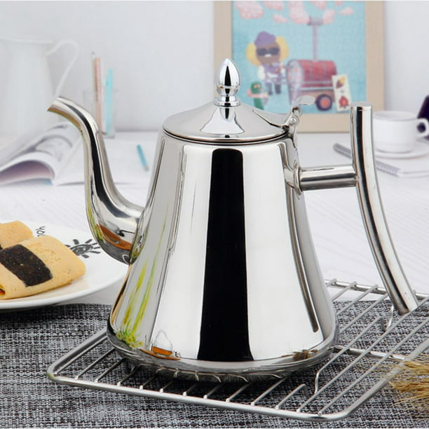   Basics Hervidor eléctrico de vidrio y acero para té  caliente, 1.7 litros, negro y plateado : Hogar y Cocina