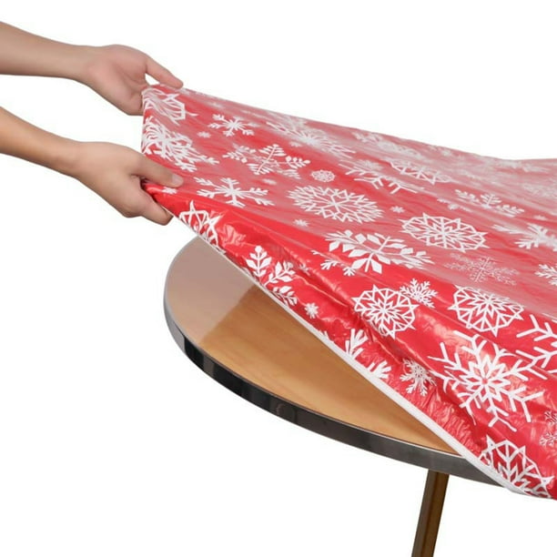 Mantel de 110-140 cm Reutilizable e impermeable 44 a 56 pulgadas Redondo  Flor roja de Navidad Sunnimix mantel redondo