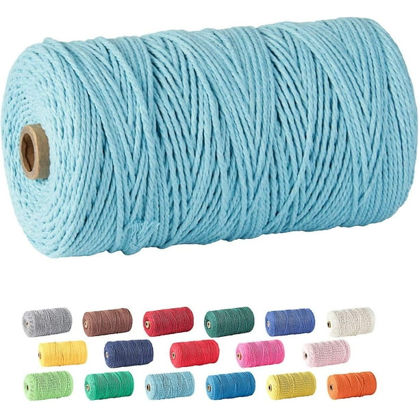 Cordón de macramé, 2mm x 110 Yd (alrededor de 100m) 100% natural de algodón  suave sin teñir cuerda para percha de plantas hecha a mano, colgante de  pared para hacer artesanías, beige