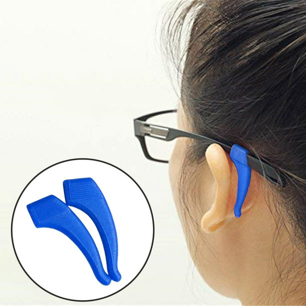 2 uds. de ganchos antideslizantes de silicona para gafas, soporte para de  de las patillas, accesorios para gafas, moda ligera Azul Yinane Gancho para  la oreja para anteojos
