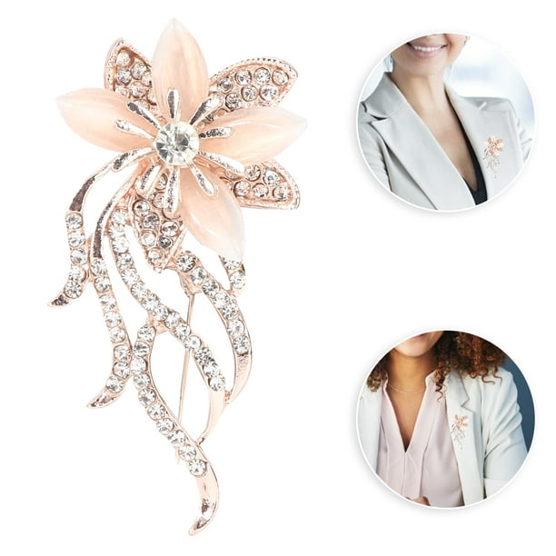Wabjtam Luxury Fashion Pearl Flower Cc Broches para ropa de mujer Broche  Regalo para novia Accesorios para joyería