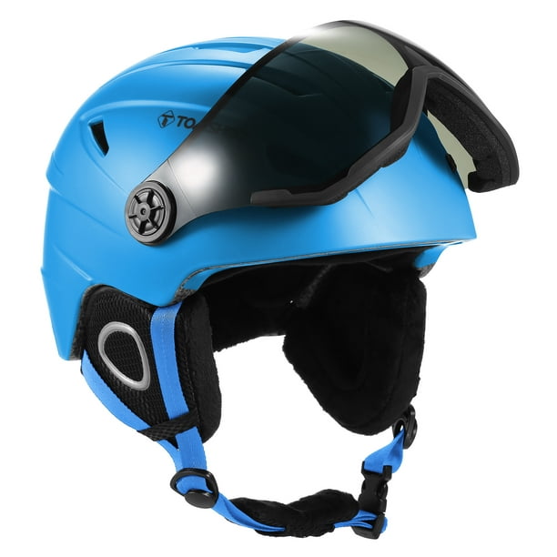 Spur - Paquete combinado de casco de esquí para niños, casco de snowboard  con gafas a juego para jóvenes, niños y niñas, azul puerto claro, S