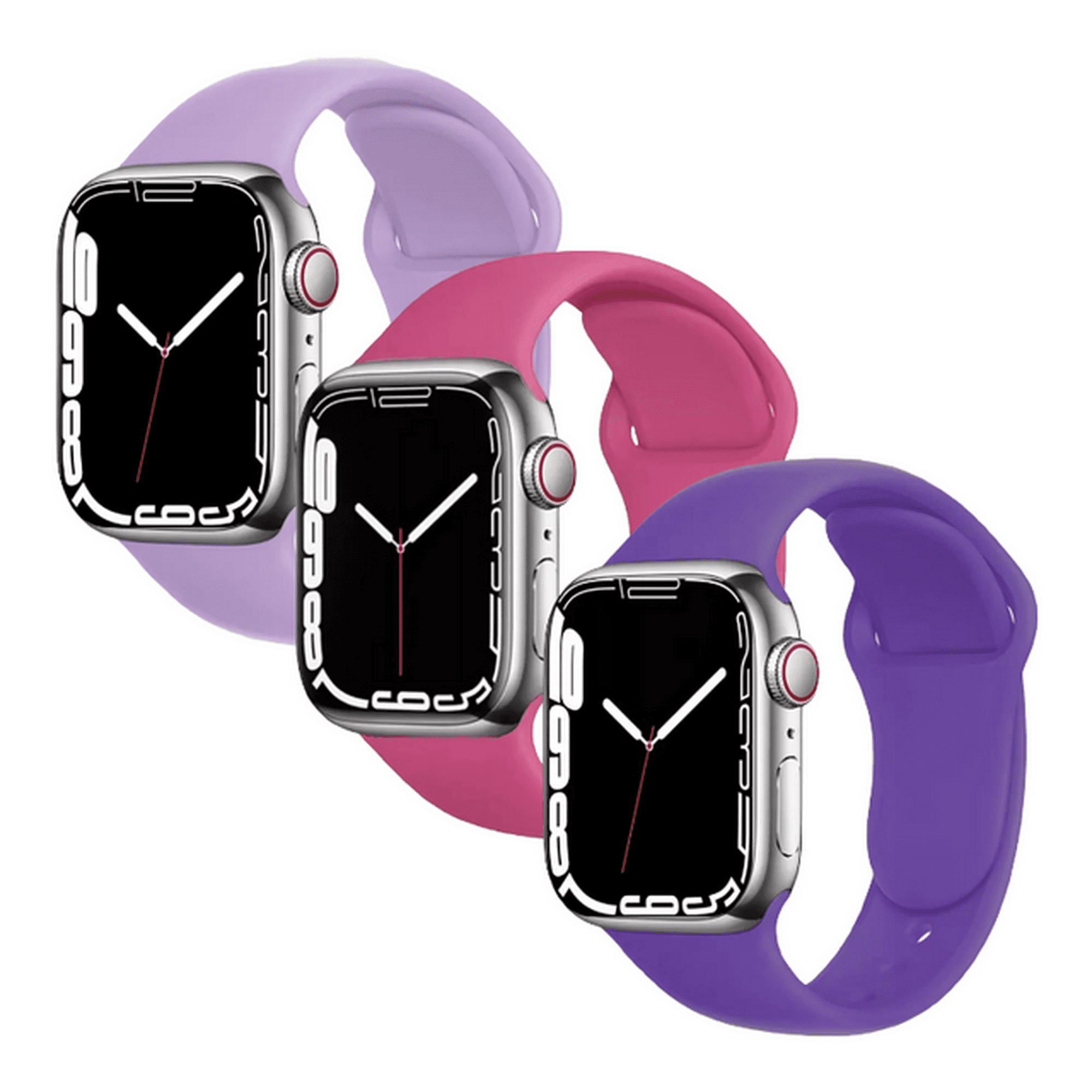Kit de 3 correas para apple watch compatible con 41mm/40mm/38mm de silicón. longitud m/L mamá pulpo paquete silicón