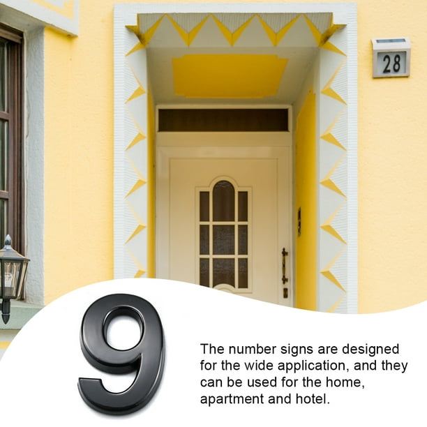 Números de casa para uso exterior Simple negro resistente números