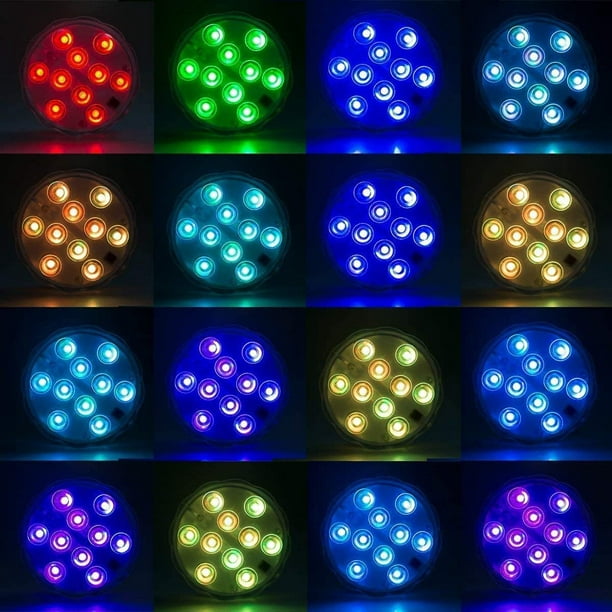 Luces LED Sumergibles A Prueba De Agua Interior Del Coche Luz Ambiental  Control Remoto LED Lámpara Subacuática Banquete De Boda RGB Lámpara  Sumergible