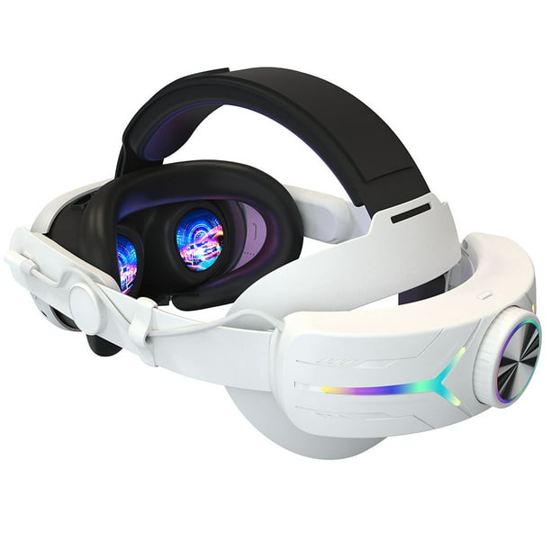 Correa para la cabeza VR ajustable RGB 8000mAh recargable para Meta Quest 3  (blanco)