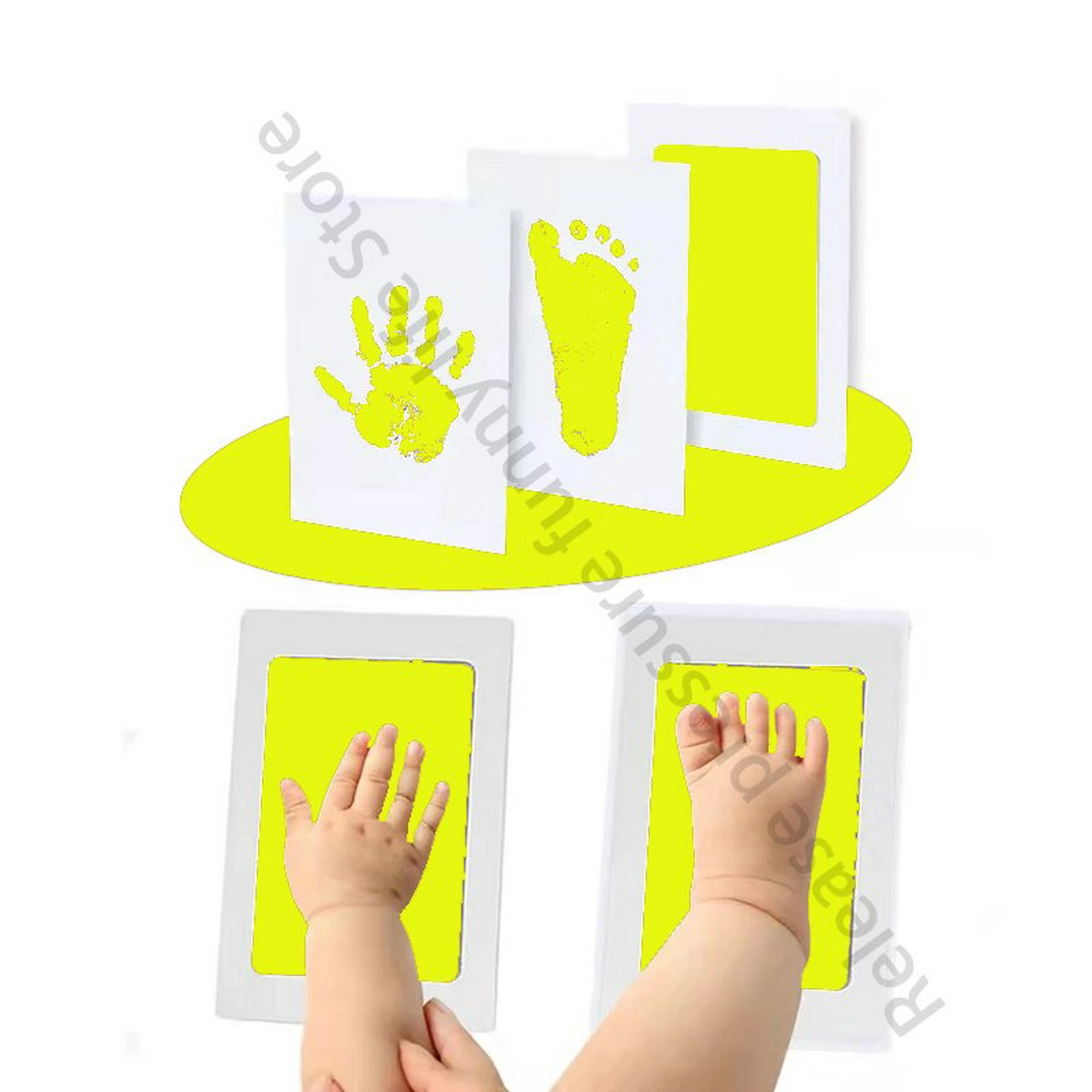 Kit de huellas y manos para bebé recién nacido, almohadillas de tinta,  marco de fotos, Impresión de manos, accesorios de recuerdo para niños  pequeños, regalo de Baby Shower seguro y limpio