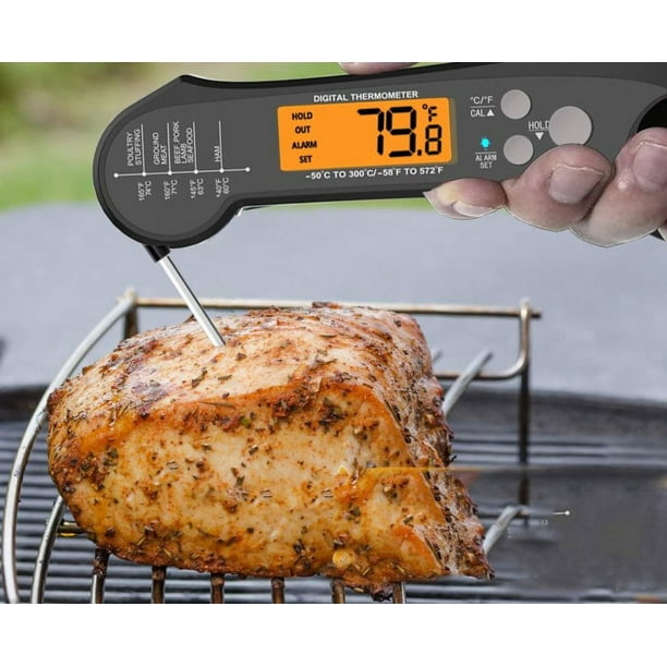 Termómetro digital de carne para asar y cocinar, termómetro de lectura  instantánea, termómetro de cocina para cocinar alimentos para dulces, agua