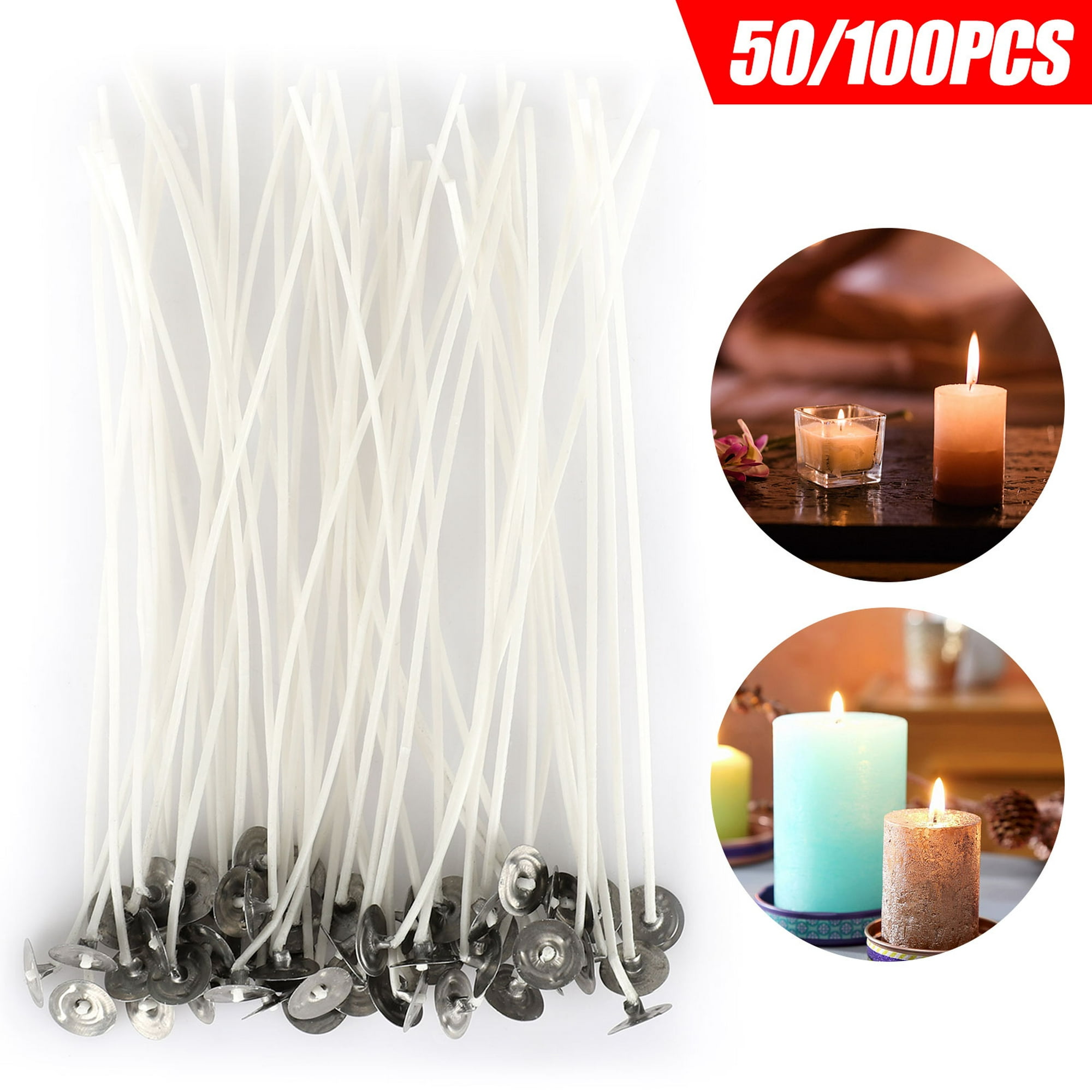 Mechas para Velas, 100pcs De Mechas para Velas con Bajo Nivel De