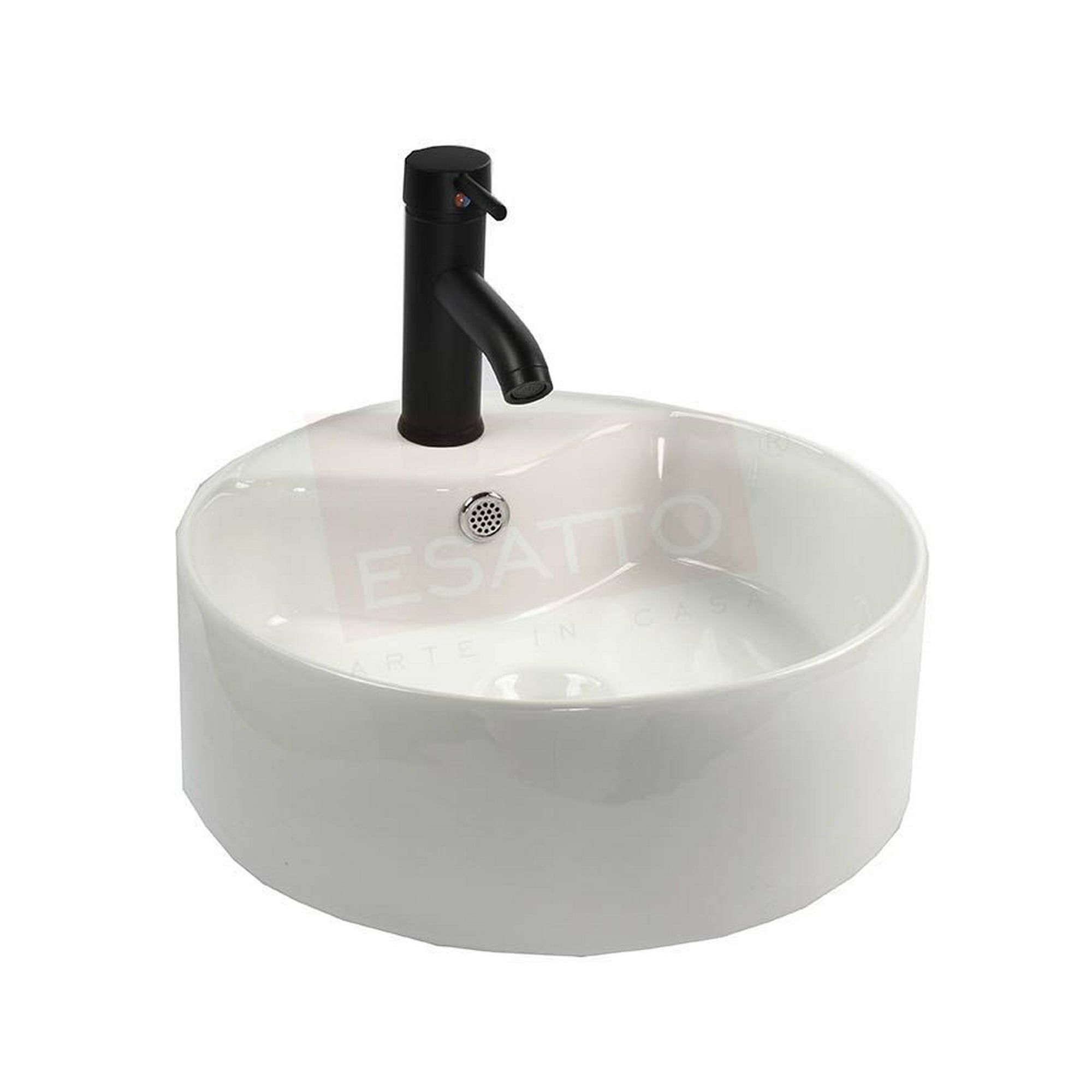 Esatto® kit rondo n paquete de precio mejorado con lavabo, llave y desagües listo para instalar esatto paquete completo de lavabo para baño