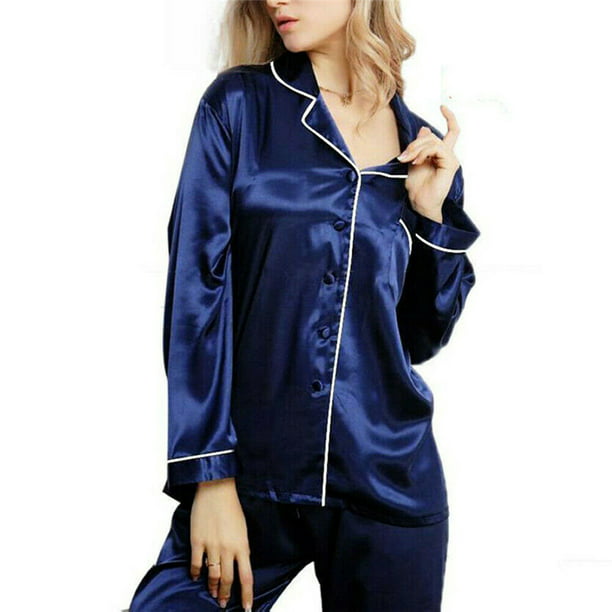 Imperio aluminio marioneta Pijama de seda para mujer Conjunto de pijama para dormir Ropa de dormir Ropa  de casa(Rojo-XL) Nituyy Pijama-GL715-FN31299C4 | Walmart en línea