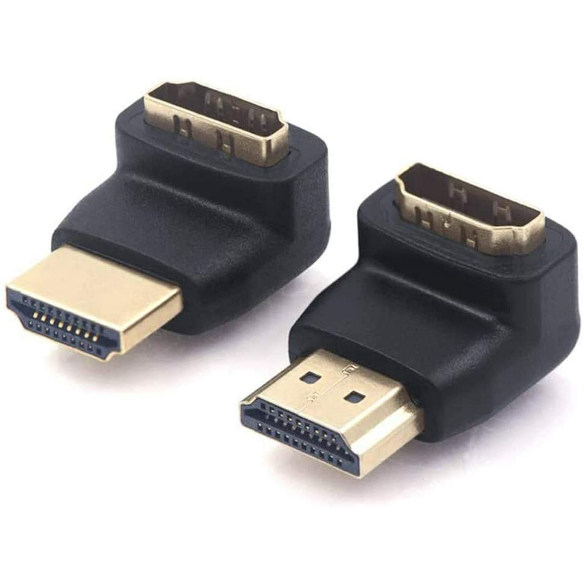 Conector HDMI en ángulo recto con conectores bañados en oro. HDMI Hembra-  HDMI macho 270º
