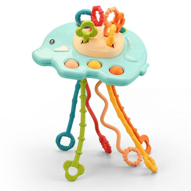  Juguete Montessori de cuerda para bebés de 18 meses, juguetes  sensoriales de silicona de grado alimenticio para niños de 1 a 3 años,  juguetes de viaje para bebés, juguetes para bebés