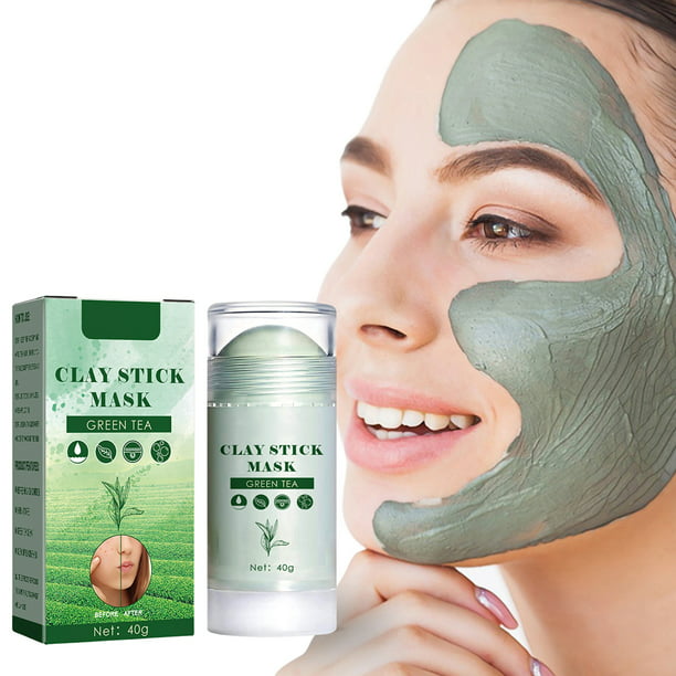 40g Barra de máscara de té verde Barra de máscara de limpieza profunda para puntos  negros e hidratación facial, limpieza profunda de poros Barra de máscara  facial de arcilla purificante natural