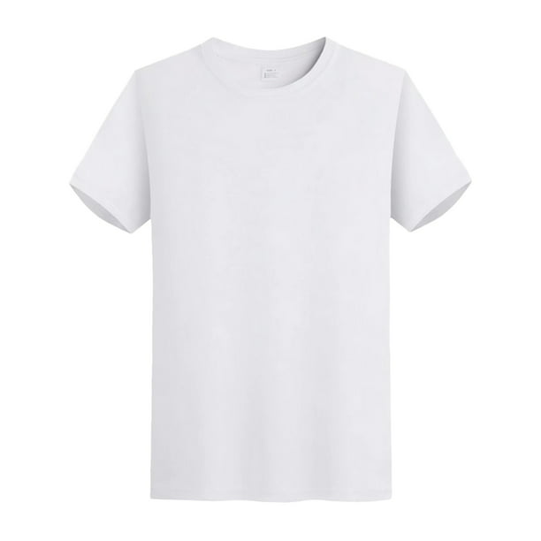 Camiseta ajustada para hombre Top Gym Cuello redondo Manga corta Camisetas  modal Blanco XXL Zulema Camisetas para hombre