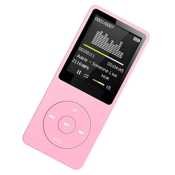 Reproductor MP3 Reproductor de audio y música sin pérdidas Adaptador MP3  recargable portátil con pantalla, Rosa Eigraketly EL001256-01B