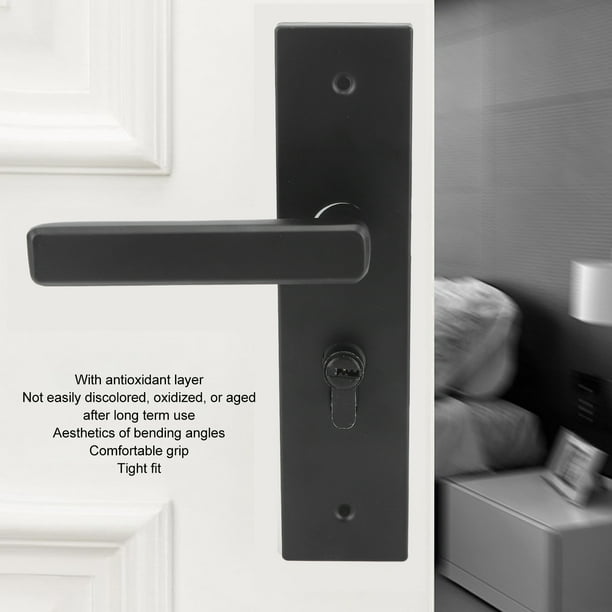 Cerradura de puerta Cerradura de puerta de aluminio negro Cerradura de  puerta interior Cerraduras Mute Hardware de muebles 1 juego