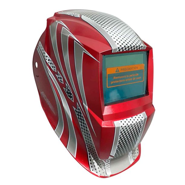 Careta Electrónica Soldar Automática Gris Con Rojo Adir 6722