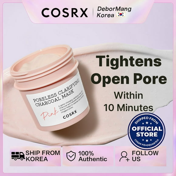 cosrx poreless clarifying charcoal mask  pink 110g cleaning facial mask contains pink calamine capsule to calm clean control oil and tighten pores suitable for all skin gao jinjia unisex