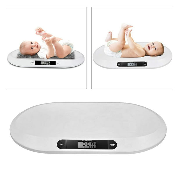 Báscula Infantil Digital Precisa con Pantalla LCD 4 Modos de Medición  Seguimiento de Peso y Altura para Bebés y Mascotas 60 x 30 x 5 cm - Costway