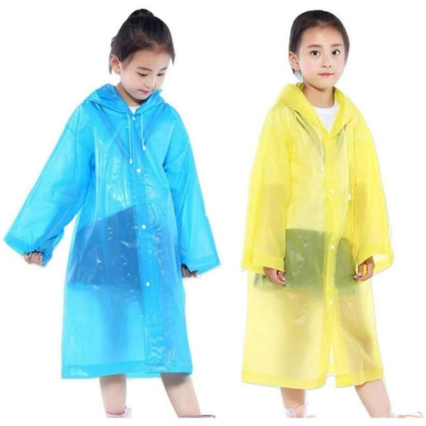  Chubasquero para niños, chaqueta de lluvia para niños, poncho  de lluvia impermeable, impermeable, ropa impermeable portátil, Azul : Ropa,  Zapatos y Joyería