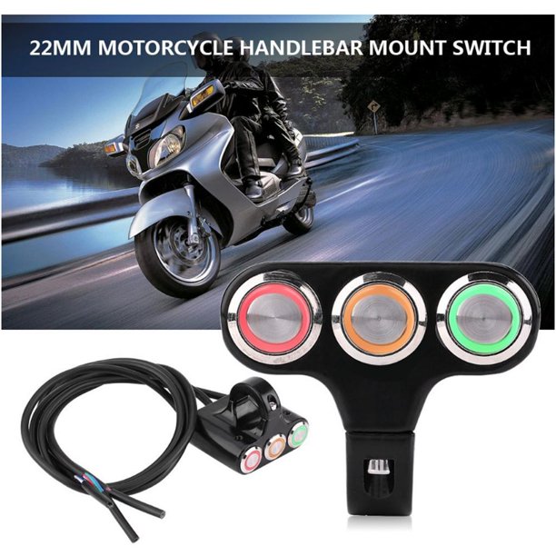 12v universal motocicleta manillar interruptor moto encendido-apagado botón  faro sin cerradura interruptor motocicleta