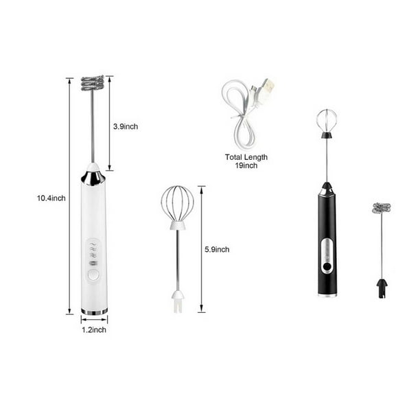  Delm Espumador de leche eléctrico USB accesorio de acero  inoxidable (blanco) : Hogar y Cocina