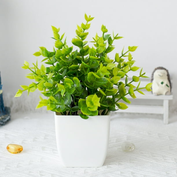 6 plantas artificiales pequeñas falsas con maceta pequeña, mini plantas en  maceta para decoración de mesa de casa, oficina, mesa