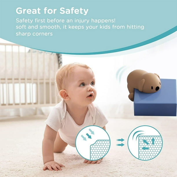 Protector de esquina a prueba de bebés, paquete de 8 protectores de esquina  de mesa para protectores de muebles de bebé, protector de esquinas y