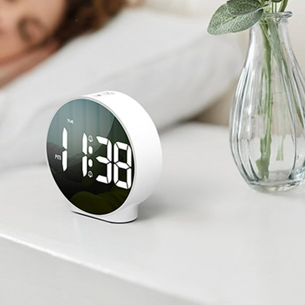 2X reloj despertador Digital, reloj de escritorio, decoraciones de reloj  electrónico LCD a pilas para dormitorio Cocina Oficina-blanco - AliExpress