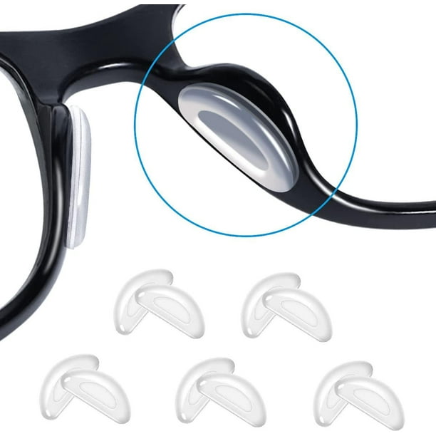  Yallo - Almohadillas de nariz para lentes (10 pares),  almohadillas de nariz ultrafinas de 0.138 pulgadas para lentes, agarre de  nariz para gafas, agarre de nariz antideslizantes, almohadillas de silicona  para