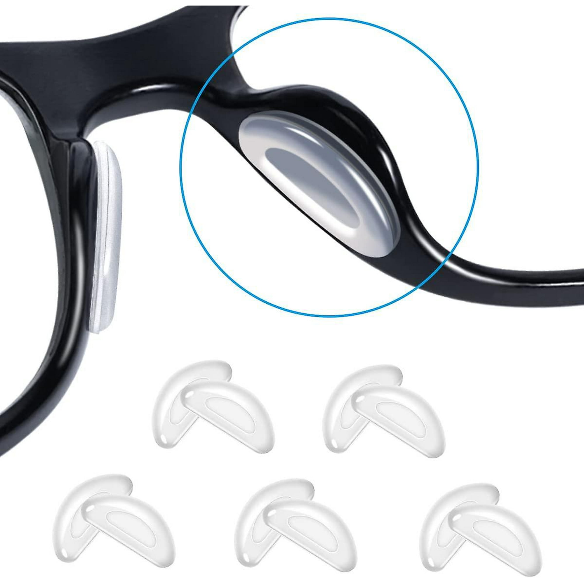 5 pares de almohadillas de silicona suave para la nariz para gafas, rosca  de 0.55 pulgadas, forma de lágrima