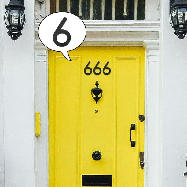 Números de casa (blanco) - Números de casa modernos de 5 pulgadas de altura  para puerta exterior Número de dirección con montaje flotante (4)