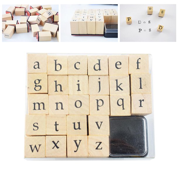 Kit de Sellos de Madera con Letras