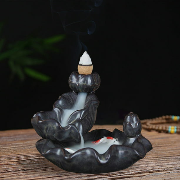 1Pc reflujo incienso quemador cascada de humo incensario artesanías casera  de decoración курильница, Figu…